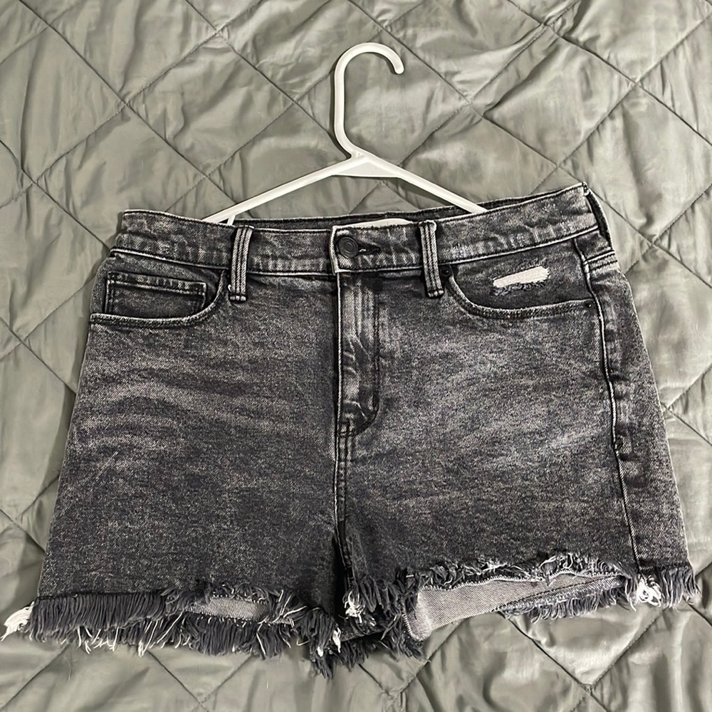 Black jean shorts